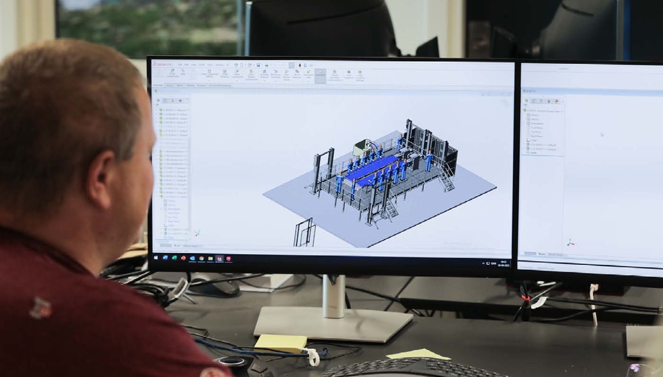 Norbech employee in the process of designing a processing solution.